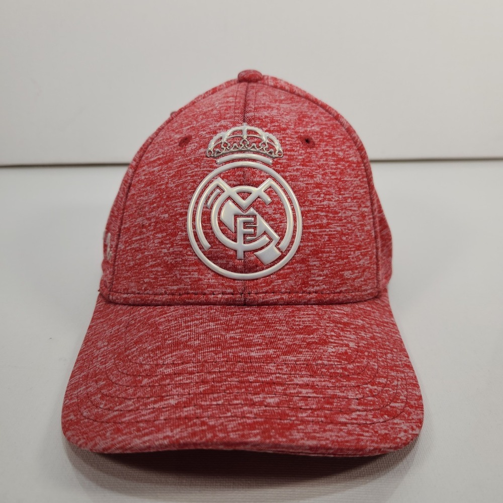 Real Madrid Red Heather Cap Adjustable Polyester/Elastane NWT‎